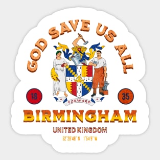 Birmingham god save us all Sticker